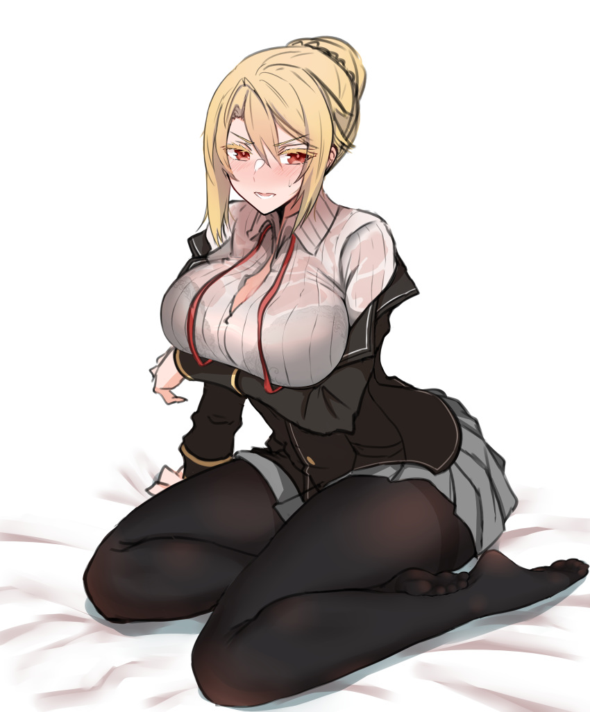 angelica_rapha_redgrave big_breasts blonde_hair clothing female otome_game_sekai_wa_mob_ni_kibishii_sekai_desu red_eyes