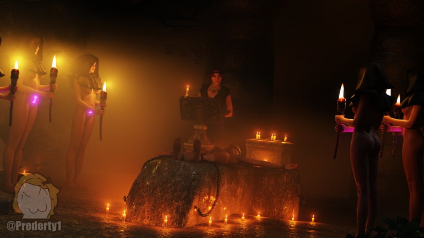 3d 3d_(artwork) 6girls altar alternate_version_at_source alternate_version_available anna_henrietta blender blender_(software) bondage candle candles chained chained_up chains circle ciri fertility_symbol glowing glowing_eyes glowing_markings looking_down mind_control multiple_girls orianna_(the_witcher) prederty restrained restrained_arms restraints ritual ritual_markings ritual_sex runes shani standing standing_at_attention syanna the_witcher_(series) the_witcher_3:_wild_hunt tied_up torch triss_merigold vivienne_de_tabris yennefer