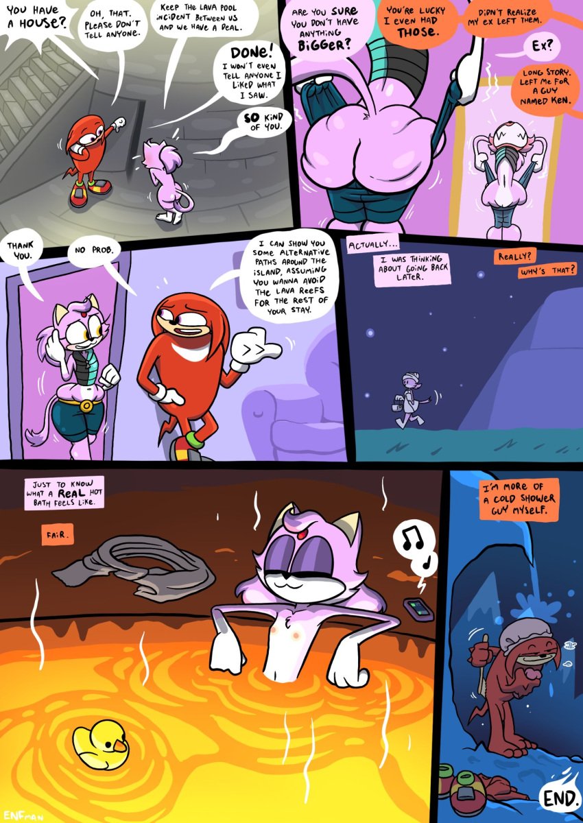 ass bath blaze_the_cat breasts knuckles_the_echidna lava penis pussy shower sonic_(series) tagme theenfman