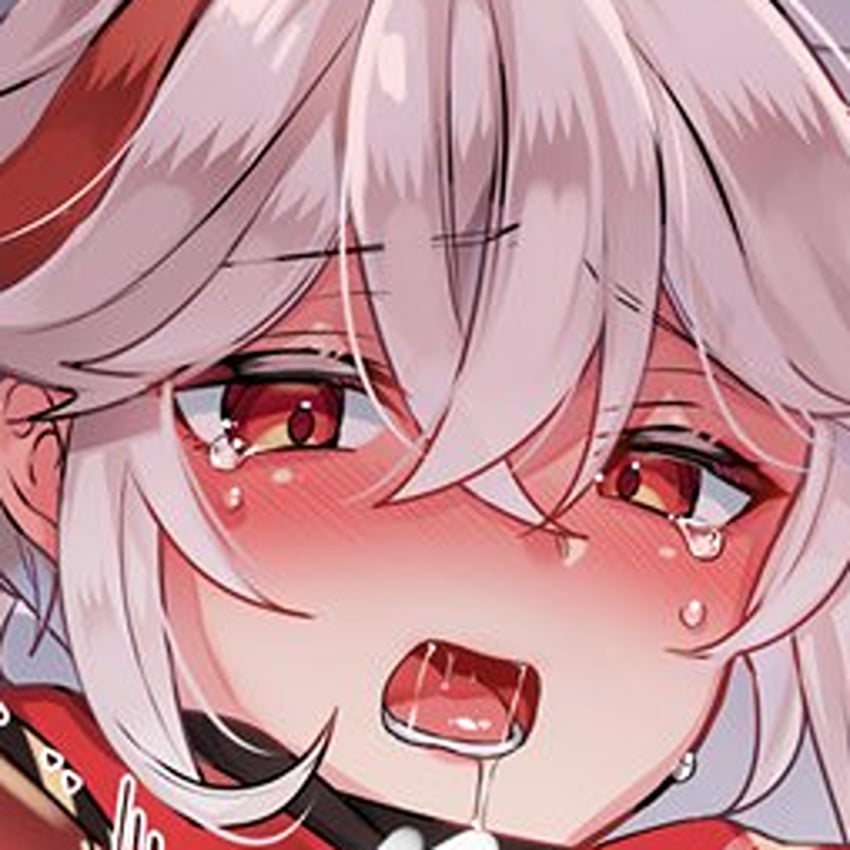 after_sex ahoge banned_artist crying crying_with_eyes_open genshin_impact highres kaedehara_kazuha kokuchuutei male_only non-web_source on_bed open_mouth red_eyes red_hair straight tagme tears white_hair