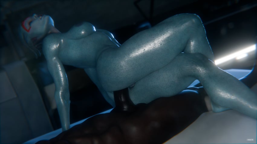 1girls 3d 3d_(artwork) alien alien/human alien_girl anal anal_penetration anal_sex areola asari ass big_penis bioware black_male blue-skinned_female blue_body blue_skin breasts dark-skinned_male female female_focus female_penetrated hips male_penetrating_female mass_effect mass_effect_2 mature_female naked naked_female nipples nude nude_female nude_male partial_male penis reverse_cowgirl_position riding riding_penis samara sex straight thick_thighs thighs tiara vekkte