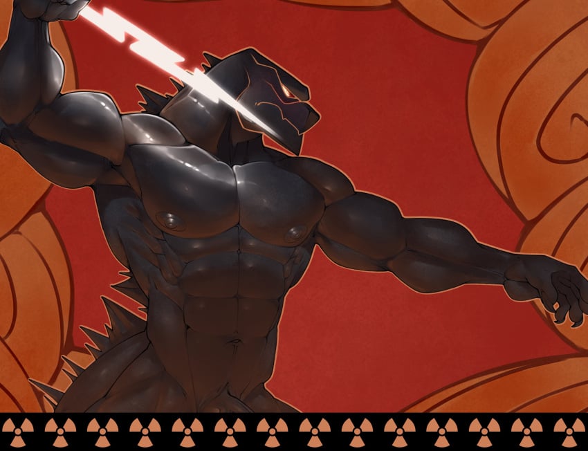 1boy abs absurd_res anthro barely_visible_genitalia barely_visible_penis biceps deuzion genitals godzilla godzilla_(series) hercules_(disney) hi_res humanoid_genitalia humanoid_penis kaiju lightning_bolt male male_only monster muscular muscular_anthro muscular_male nipples nude obliques pecs penis reptile scalie solo solo_male tail zeuszilla