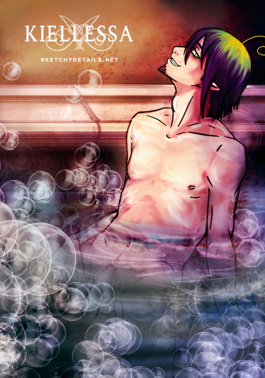 adams_apple adonis_belt ao_no_exorcist areolae bath bathing belly_button bubble_bath bubbles demon_humanoid european_mythology facial_hair fangs folklore foreskin full_color goatee green_eyes kiellessa long_hair long_hair_male looking_up male_only mephisto_pheles mephistopheles monster mythology nipples partially_submerged penis pubes pubic_hair public_domain purple_hair purple_hair_male simple_background sitting_down skinny smiling solo_focus solo_male testicles thighs transparent_water uncensored uncircumcised uncut visible_ribcage water