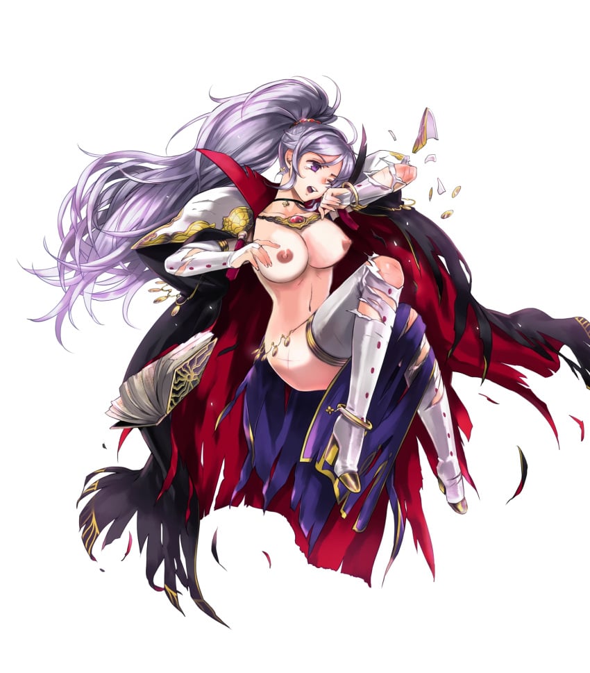 1girls big_breasts damaged_clothes defeated defeated_heroine edit edited_official_artwork fire_emblem fire_emblem:_genealogy_of_the_holy_war fire_emblem_heroes injured ishtar_(fire_emblem) mage nintendo nude_edit nude_filter partially_clothed purple_hair timidbirb