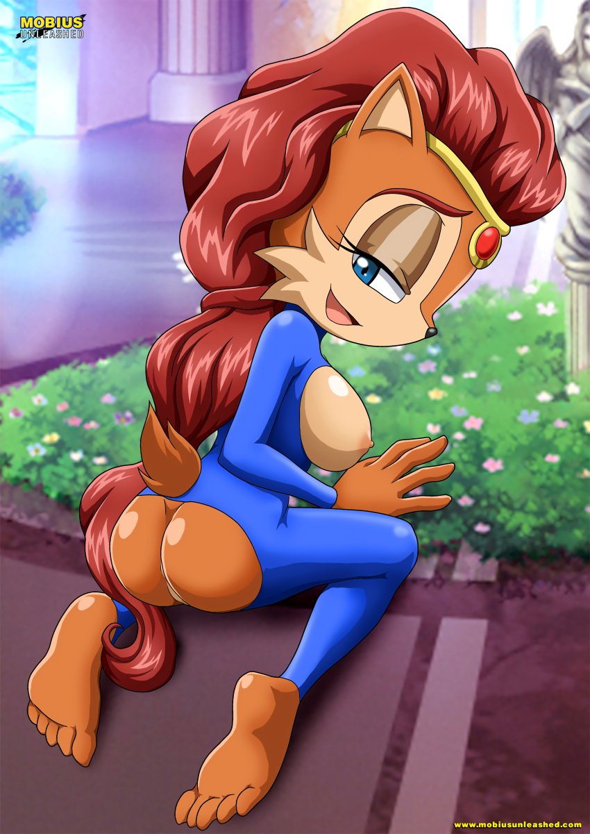 alicia_acorn anthro archie_comics ass barefoot bbmbbf black_pupils blue_eyes breasts brown_body brown_eyeshadow chipmunk chipmunk_humanoid clothing eyebrows eyelashes feet female female_only furry furry_female furry_only hair humanoid_feet kneeling kneeling_female large_breasts long_hair mammal mammal_humanoid milf mobius_unleashed nipples no_humans palcomix queen rear_view red_eyebrows red_hair rodent rodent_humanoid sega soles solo solo_female sonic_(series) sonic_the_hedgehog_(archie) sonic_the_hedgehog_(comics) toes white_sclera