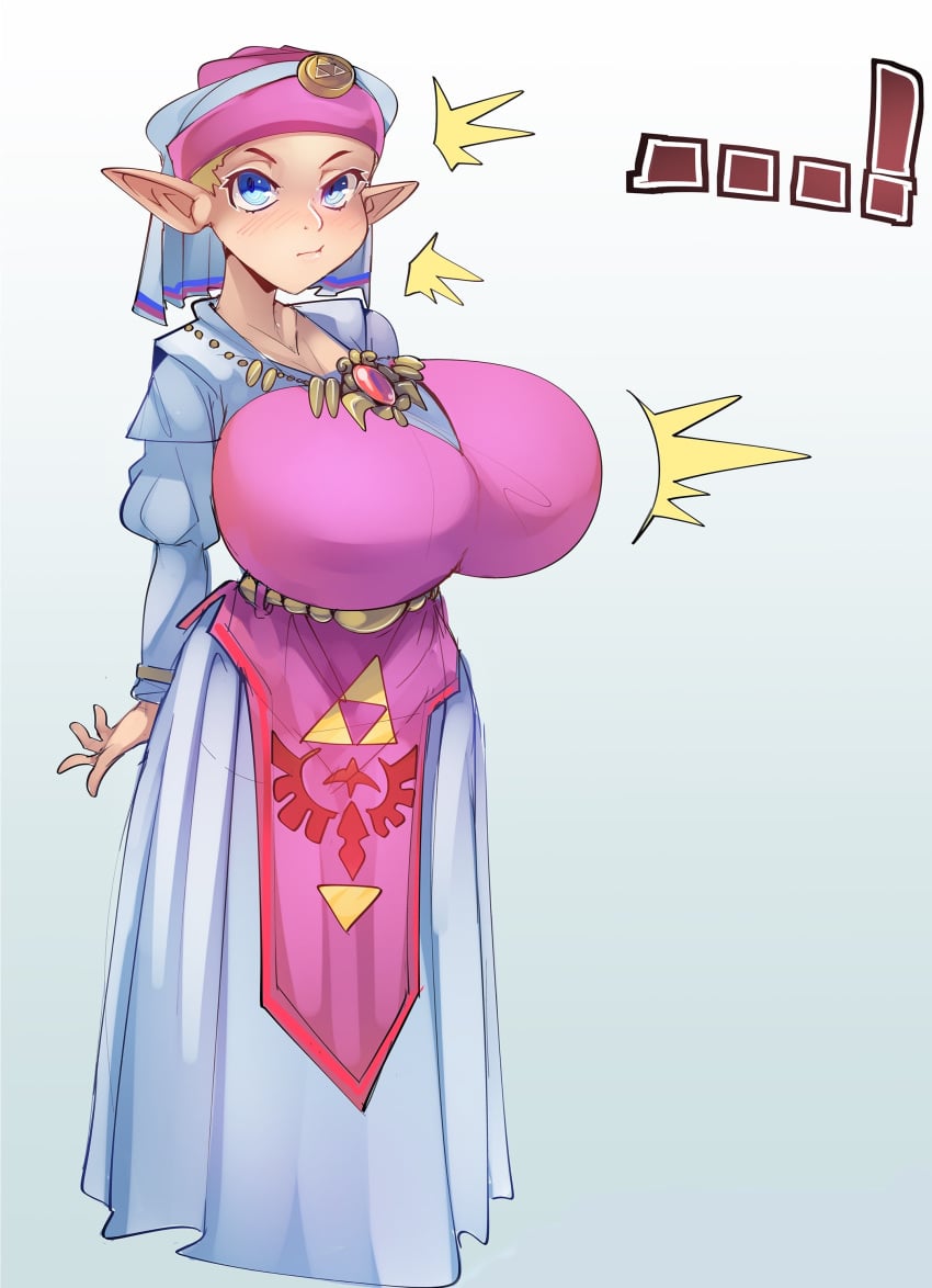 ! ... ...! 1female 1girls aged_up besthetz big_breasts blonde_female blonde_hair blonde_hair_female blue_eyes blush blush_lines clothed clothed_female dress exclamation_mark fancy fancy_clothing female female_focus female_only full_body gem gemstone head_dress hi_res high_resolution highres huge_breasts hylian hylian_ears jewelry necklace ocarina_of_time pendant princess_zelda royal royalty short_stack shortstack small_female smaller_female solo standing the_legend_of_zelda the_legend_of_zelda:_ocarina_of_time top_heavy triforce triforce_symbol young_zelda