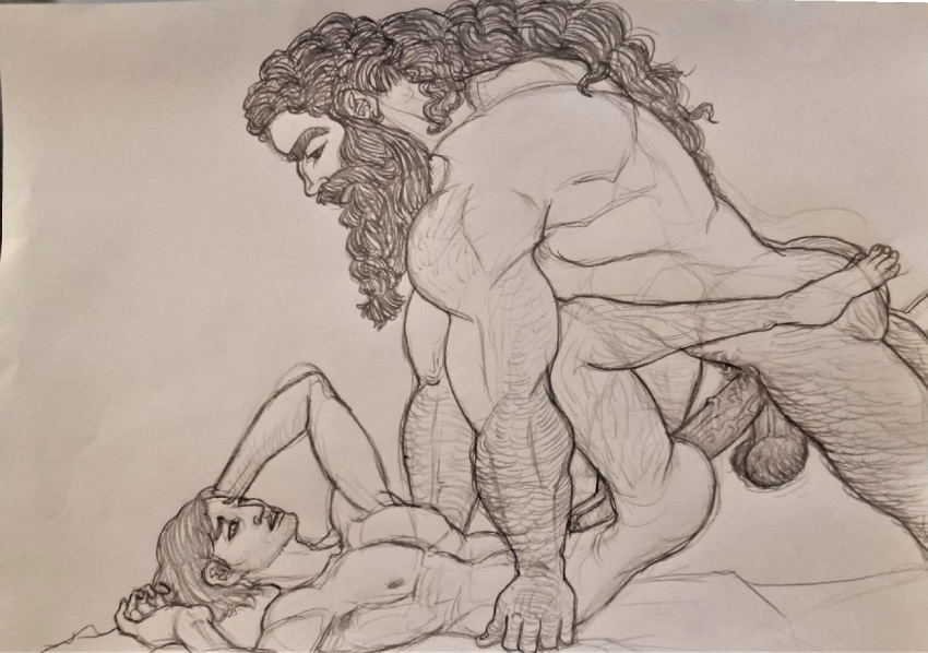 anal anal_sex bara bartel beard bearded big_balls big_penis curly_hair domination facial_hair gay gay_domination gay_sex hairy_arms hairy_ass hairy_balls hairy_male heavy_balls human long_hair long_hair_male low_hanging_balls manly missionary missionary_position missionary_sex muscle muscular muscular_male pencil size_difference sketch skinny_male sodomy thick_penis traditional_art traditional_media traditional_media_(artwork) veiny_penis