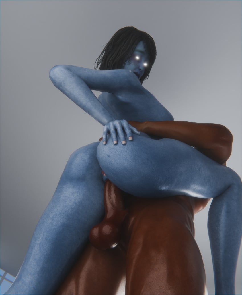 1boy 1girls 3d blender_(software) dark-skinned_male dark_skin dbd dead_by_daylight interracial looking_at_viewer looking_back mueli rin_yamaoka standing standing_on_one_leg standing_sex the_spirit_(dead_by_daylight) vaginal_penetration