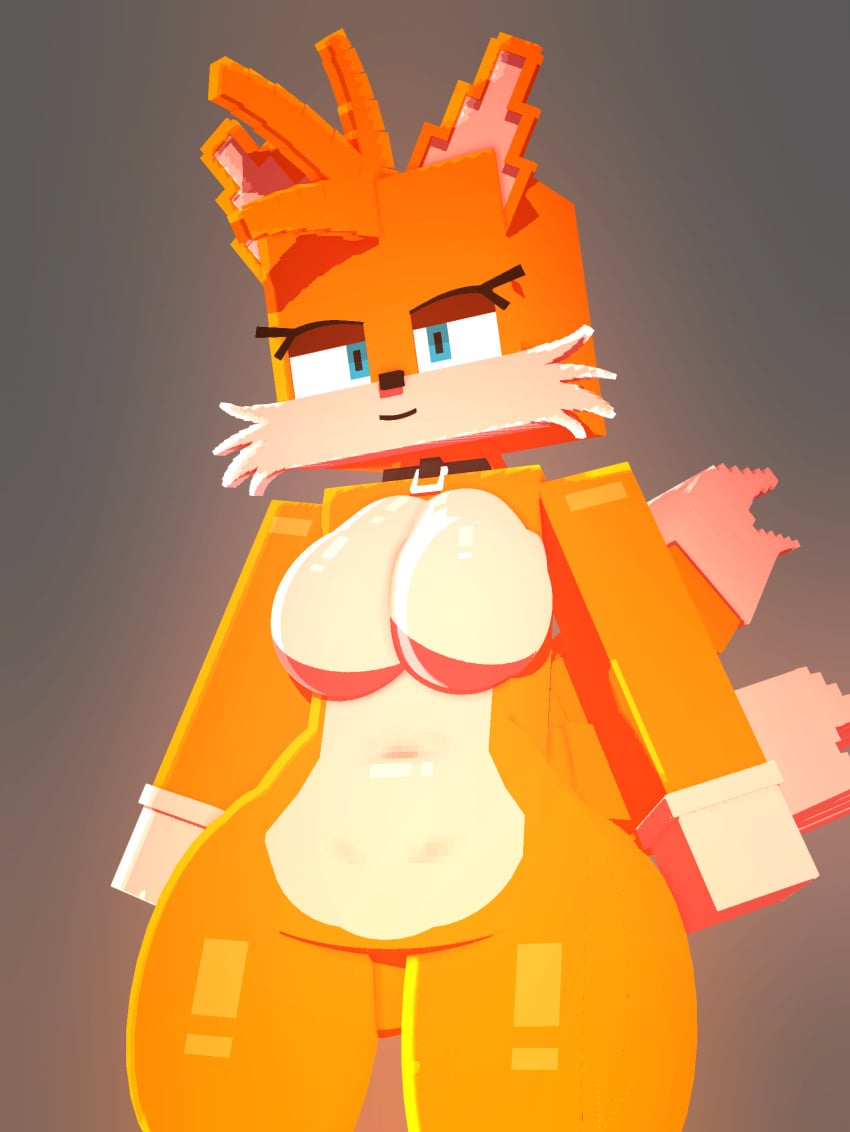 1girl 1girls 2024 2024s 3d 3d_(artwork) aged_up anthro big_breasts blue_eyes blueblocky breasts choker crossgender curvy curvy_body curvy_female curvy_figure digital_media_(artwork) female female_focus female_only fox fox_ears fox_girl fox_tail fur furry furry_female genderswap genderswap_(mtf) gloves grey_background hi_res looking_at_viewer miles_prower miles_tails_prower mine-imator mine-imator_(artwork) minecraft mobian_(species) mtf_crossgender multiple_tails rule63 sega shadow simple_background smooth_skin sonic_(series) sonic_the_hedgehog_(series) tails tails_the_fox tailsko thick_thighs thighs wide_hips yellow_body yellow_fur