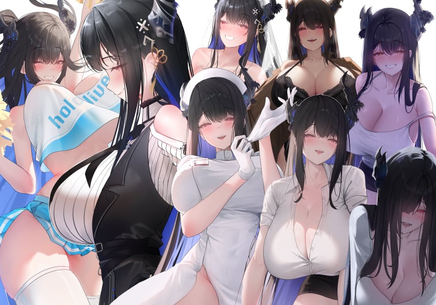 1girls ass black_hair breasts dat_ass hi_res hips hololive hololive_english hololive_english_-advent- horns huge_ass huge_breasts long_hair multiple_outfits nerissa_ravencroft prab red_eyes thick_thighs thighs virtual_youtuber wide_hips