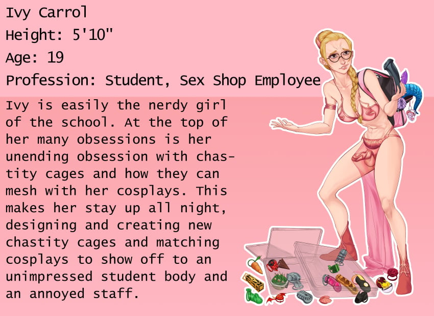 1futa areolae balls blonde_hair braid breasts cage caged_cock casual character_name character_sheet chastity chastity_cage chastity_device clothed clothing cock_cage commission cosplay english_text eyewear flaccid futa_only futanari genitalwear glasses green_lantern_ring highres human intersex ivy_carrol_(norwell_college) light-skinned_futanari light_skin long_hair loop163 mostly_nude nerd nerdy_female nipples norwell_college ooney101 pale_skin penis penis_cage pikachu see-through see-through_clothing sex_toy shell slave_bikini slave_leia slave_leia_(cosplay) slave_outfit solo standing star_wars student text