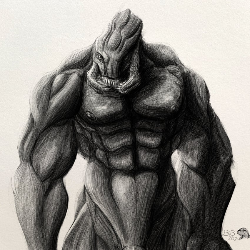 2022 2d abs alien angry artist_logo artist_signature barely_visible_genitalia barely_visible_penis biceps big_muscles covenant dated deltoids elite fanart front_view glare greyscale half-length_portrait halo_(series) huge_muscles humanoid humanoid_only light logo looking_away male male_humanoid male_only male_sangheili_(halo) mandibles manly muscle muscles muscular muscular_humanoid muscular_male navel nipples nude nude_humanoid nude_male obliques pecs pencil_(artwork) penis penis_base quads ripa_'moramee sangheili science_fiction serratus serratus_anterior shaded sharp_teeth signature simple_background soldier solo_humanoid solo_male standing thebigblackcod trapezius triceps video_games warrior white_background