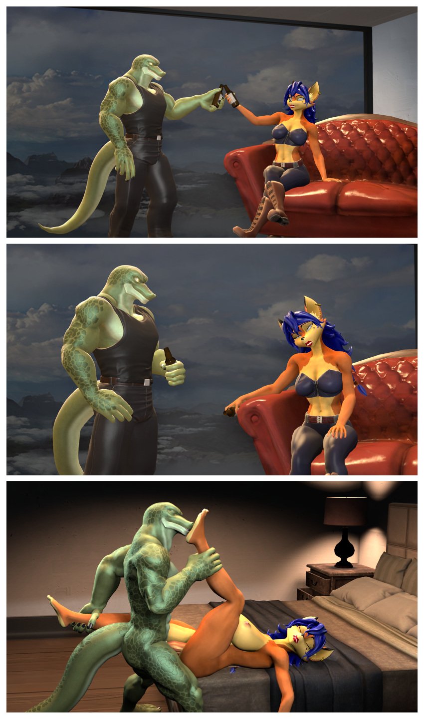 3d 3d_(artwork) absurd_res anthro bed bedroom canid canine carmelita_fox digital_media_(artwork) dominant dominant_male drinking drugged drunk duo female foot_fetish foot_sniffing fox furniture hi_res lizard male male/female mammal nude penetration reptile roofies scalie sleep_molestation sleeping sly_cooper_(series) sniffing sofa sony_corporation sony_interactive_entertainment source_filmmaker submissive submissive_female substance_intoxication sucker_punch_productions unconscious_sex vaginal_penetration viciouscabaret video_games