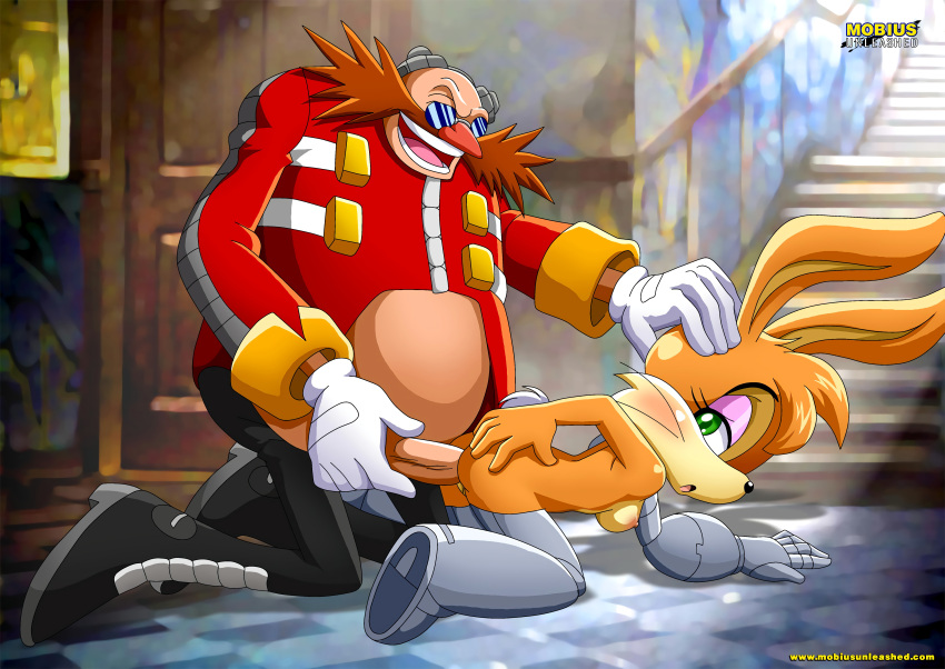 archie_comics bbmbbf bunnie_rabbot dr._eggman female furry male male_villain mobius_unleashed palcomix protagonistsub_antagonistdom sega sonic_(series)