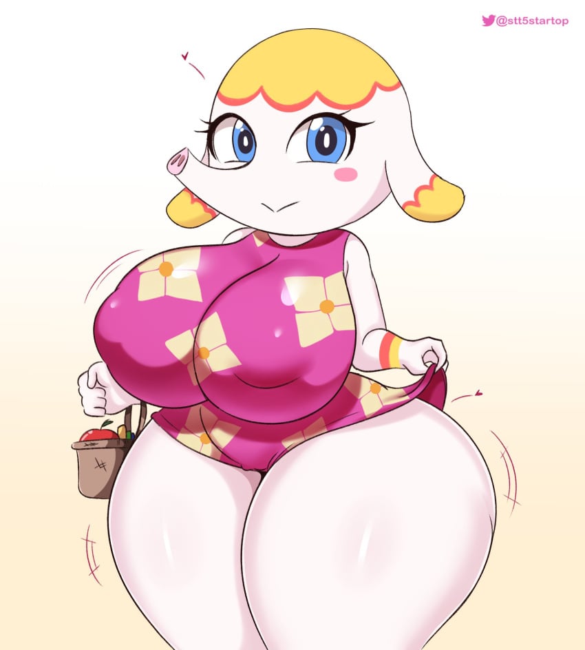 animal_crossing anthro ass big_ass big_breasts big_butt breasts clothing dress elephant elephantid female female_only hi_res huge_ass huge_breasts huge_butt mammal margie_(animal_crossing) nintendo nipple_outline proboscidean solo solo_female startop thick_thighs video_games