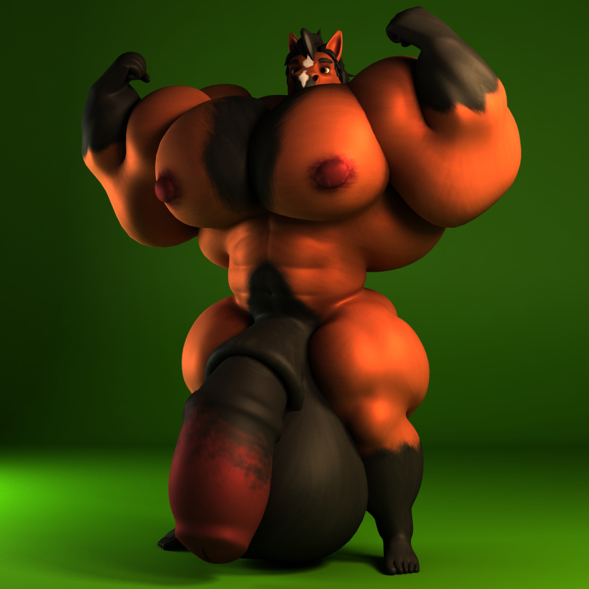 3d_(artwork) 5_fingers 5_toes abs absurd_res animal_genitalia animal_penis anthro anthroanim balls big_balls big_muscles big_nipples big_pecs big_penis black_balls black_feet black_hair black_hands brown_body brown_eyes brown_fur chest_tuft digital_media_(artwork) equid equine equine_penis feet fingers fist flexing flexing_both_biceps fur genitals green_background hair hi_res horse huge_balls huge_cock huge_muscles huge_pecs hyper hyper_balls hyper_genitalia hyper_muscles hyper_penis looking_at_viewer male mammal mottled mottled_genitalia mottled_penis muscular muscular_anthro muscular_male navel nipples pecs penis sebastian_horse shadow simple_background solo standing thick_thighs toes tuft