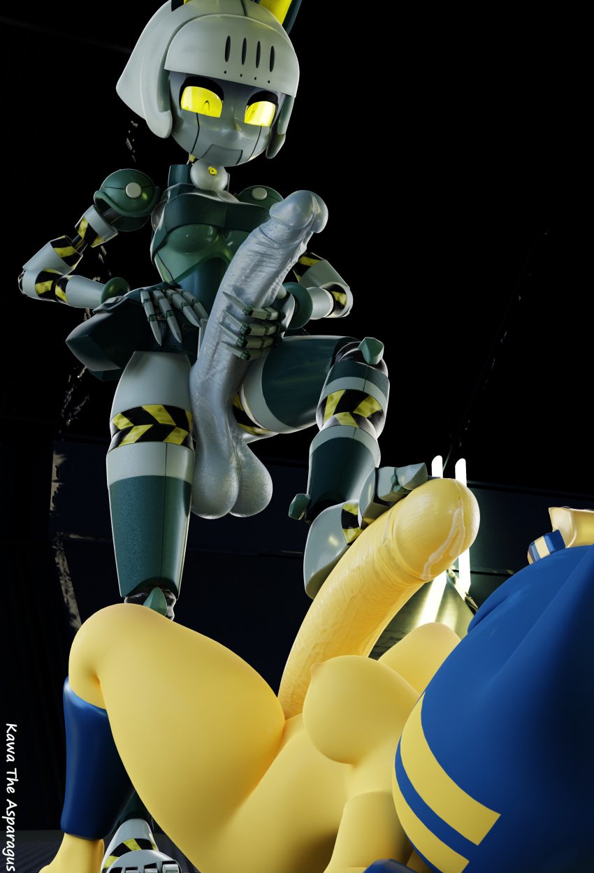 3d 3d_(artwork) 3d_model absurd_res animal_crossing animal_humanoid ankha ankha_(animal_crossing) ankha_(hazeker) anthro armwear balls big_balls big_penis black_background blue_hair bodily_fluids breasts cat_humanoid clothing cum dark_green_body doubutsu_no_mori duo exposed_breasts eye_contact feet felid felid_humanoid feline feline_humanoid foot_fetish foot_on_penis foot_play footjob futa_on_futa futanari genital_fluids genitals grey_body gynomorph hair hand_on_hip hand_on_penis hazeker head_ornament hi_res hip_bag holding_penis huge_cock humanoid intersex intersex/intersex kawa_the_asparagus legwear lights long_penis looking_at_another looking_at_partner looking_down lying machine mammal mammal_humanoid markings nairu_(doubutsu_no_mori) nintendo on_back penis robo-fortune robot robot_humanoid segmented_body sex silver_hair simple_background skullgirls striped_markings stripes video_games yellow_body yellow_ears yellow_eyes