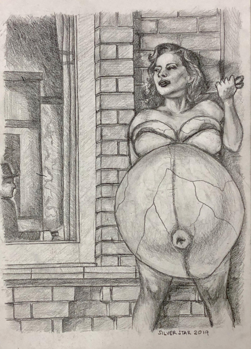 areola areola_slip belly big_belly big_breasts breasts female female_focus huge_belly linea_nigra marvel marvel_comics peggy_carter pregnant silverstar1976 veiny_belly