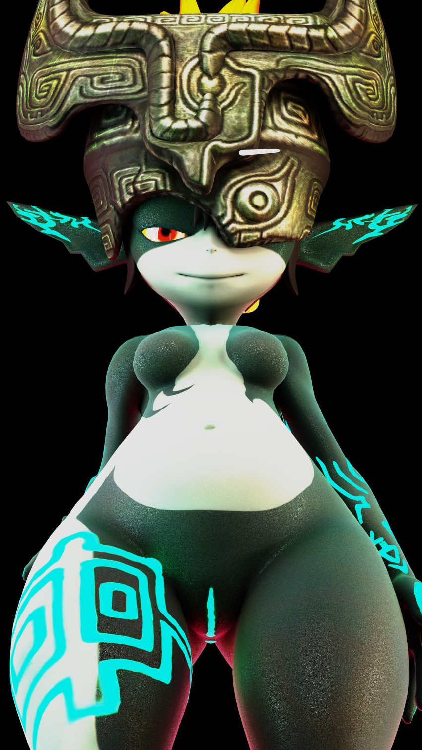 1girls 3d absurd_res absurdres blender blender_(software) female female_only midna nintendo no_nipples ns1124 pussy solo the_legend_of_zelda twilight_princess video_game_character video_games