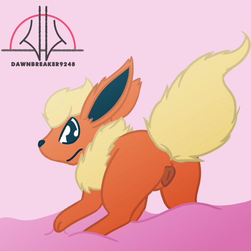 1:1 ambiguous_gender angry dawnthemetamon ditto_(pokémon) duo eeveelution female feral flareon fur hi_res nintendo orange_body orange_fur pink_body pokémon_(species) pokemon rear_view video_games yellow_body yellow_fur