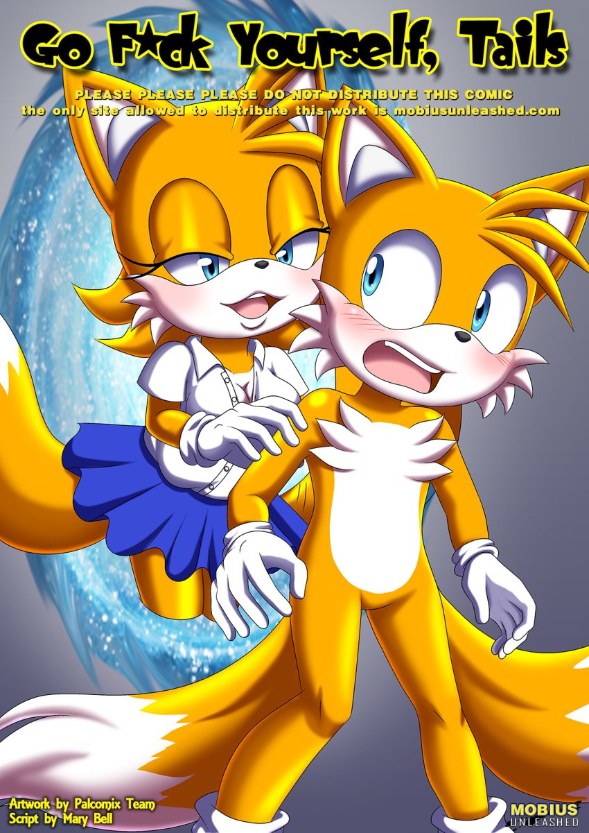 bbmbbf blush comic comic_cover female male mobius_unleashed palcomix palcomix_comics rule_63 sega sonic_(series) sonic_the_hedgehog_(series) tails tailsko