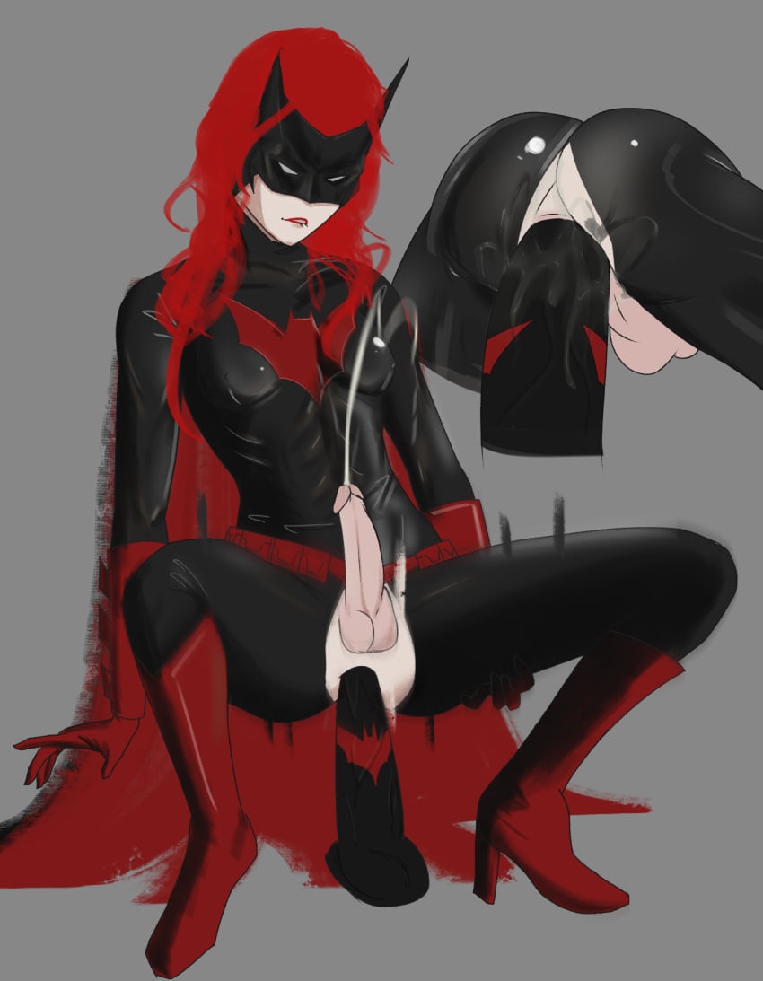 anal_sex batman_(series) batwoman dc dc_comics dildo dildo_in_ass futanari handsfree_ejaculation kate_kane lordvxmy red_hair riding_dildo rule_63