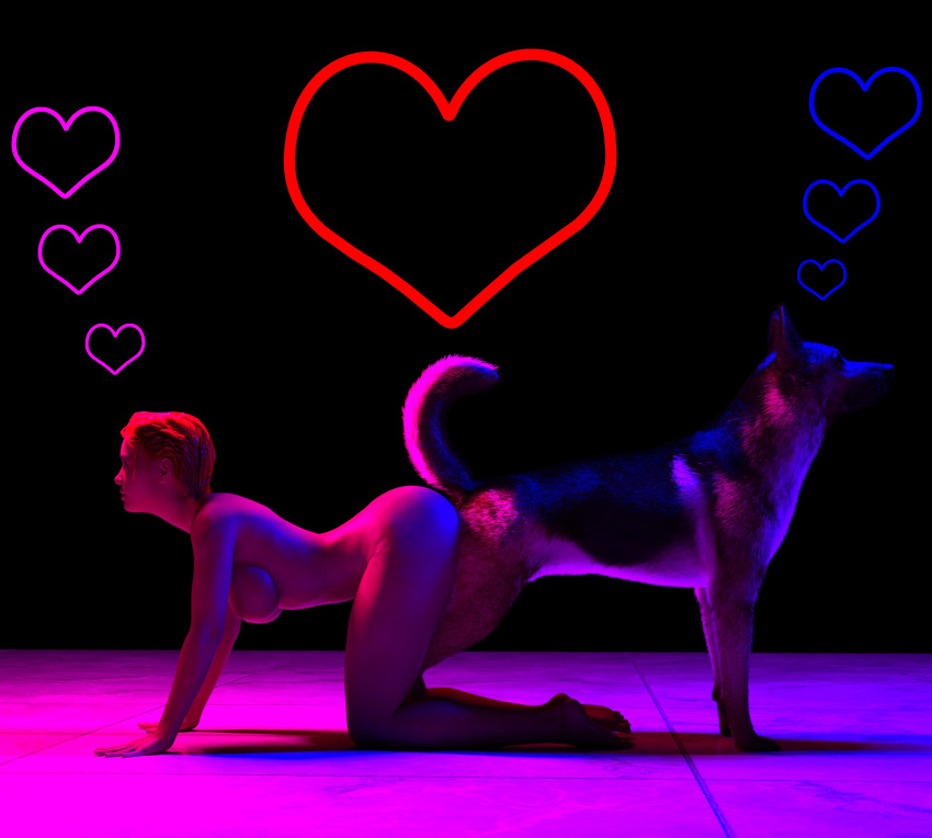 1animal 1girls 3d all_fours canine cyberum domestic_dog heart knotted knotting looking_forward nude on_floor sex short_hair sideboob tiled_floor zoophilia