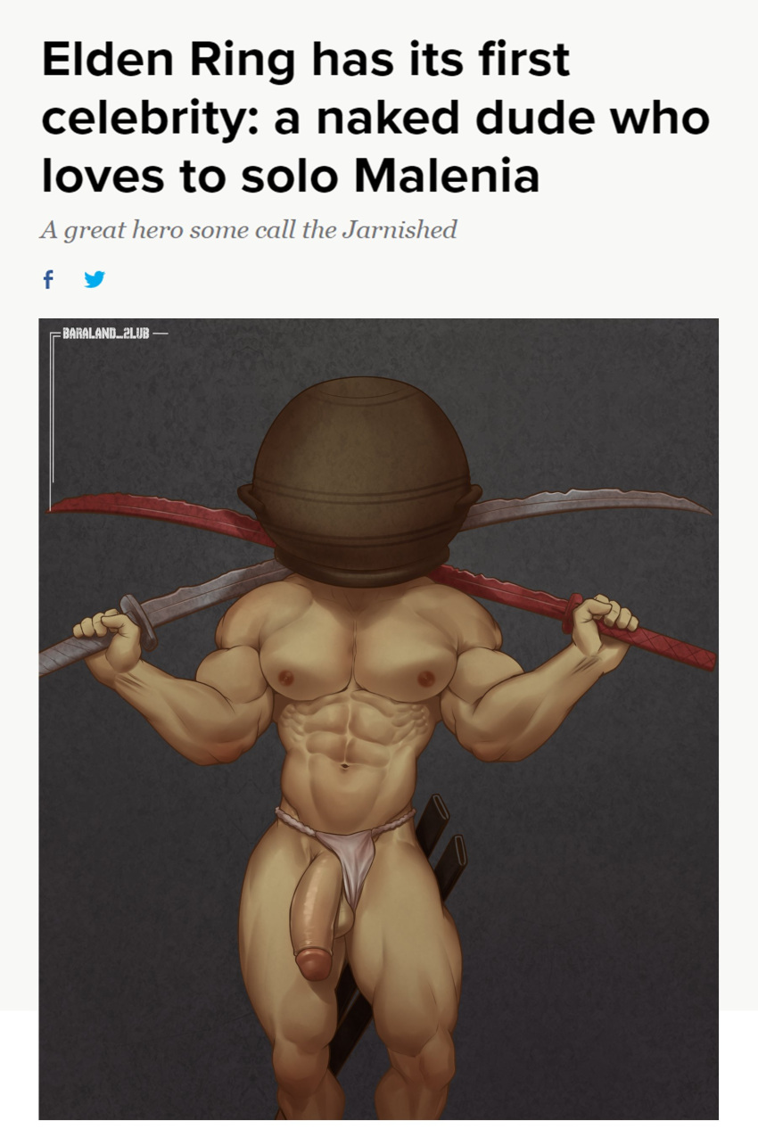 2lubkhland big_penis casual elden_ring facebook flaccid flaccid_penis fromsoftware fundoshi fundoshi_aside headwear helmet huge_cock human katana let_me_solo_her male male_only meme muscular muscular_male pale_skin penis penis_out pot reddit reddit_moment retracted_foreskin solo solo_male tarnished twitter uncensored underwear underwear_aside weapon