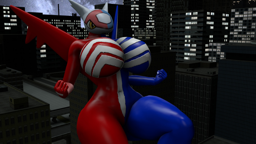 16:9 2022 3d 3d_(artwork) angry_eyes anthro barely_visible_genitalia barely_visible_pussy big_breasts blue_body blue_skin breasts city city_background digital_media_(artwork) featureless_breasts female flying genitals hi_res latias legendary_pokémon looking_aside nintendo no_nipples pokemon pokemon_(species) pokesymbiote pussy red_body red_skin solo source_filmmaker symbiote video_games white_body white_skin widescreen wings yellow_eyes