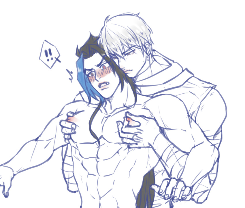 2boys big_breasts black_hair blue_hair blush boy forced gay gay_domination gay_sex grabbing kayn league_of_legends long_hair male male_only muscular muscular_arms muscular_male nipple_bulge nipple_grab nipples red_eyes rhoi riot_games shocked six_pack size_difference twink white_hair yellow_eyes young zed