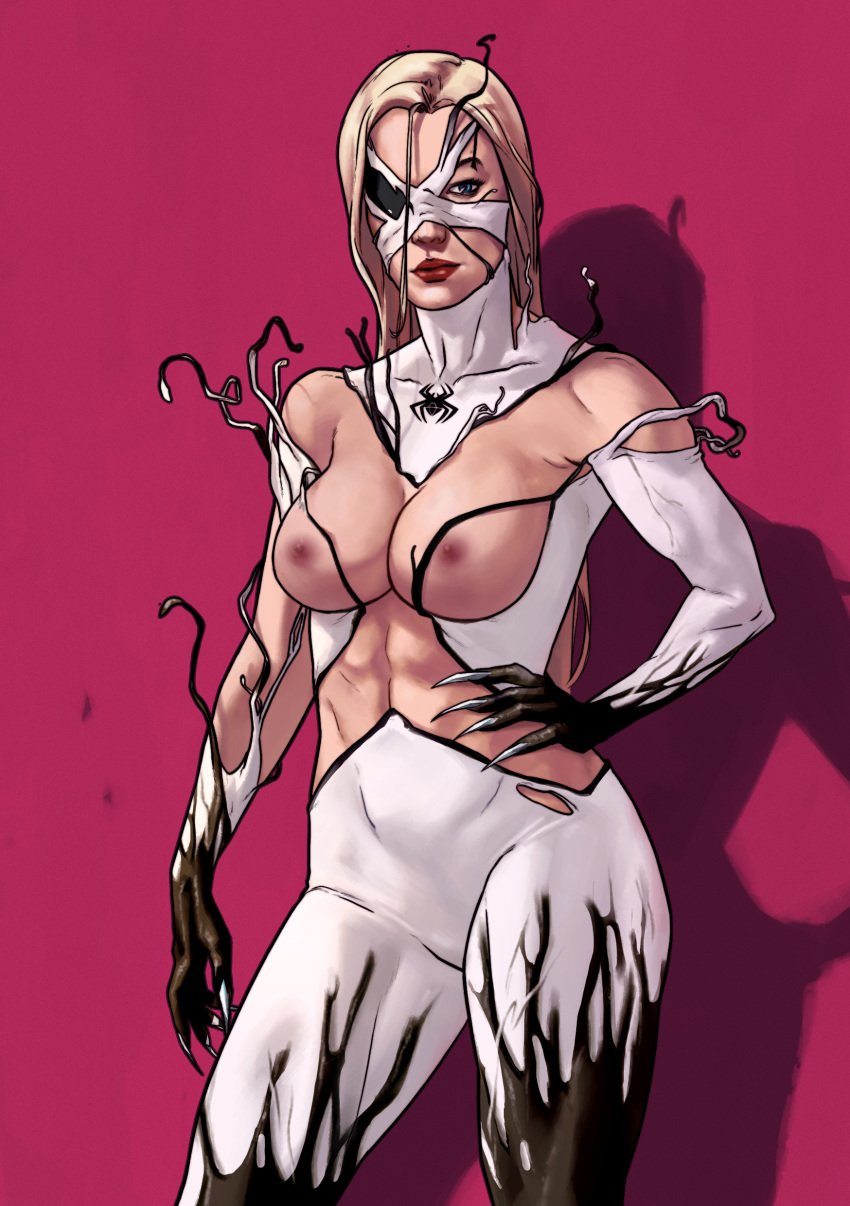 1girls anti-she-venom blonde_hair dima_ivanov emma_frost human light-skinned_female light_skin marvel spider-man_(series) symbiote topless topless_female white_queen x-men