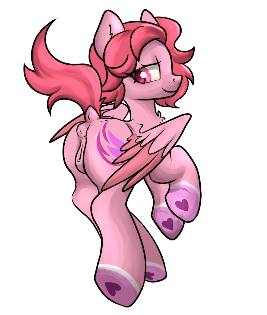 absurd_res alpha_channel anus cutie_mark dock dumbwoofer equid equine eyelashes female fur hair half-closed_eyes hasbro hi_res hooves looking_back mammal mlp_g5 my_little_pony narrowed_eyes pegasus pink_body pink_eyes pink_fur pink_hair pink_tail puffy_anus simple_background smile solo transparent_background underhoof windy_(mlp) wings