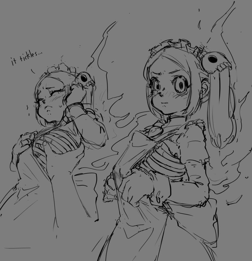 bloody_marie blush female groping maid ribs sketch skullgirls