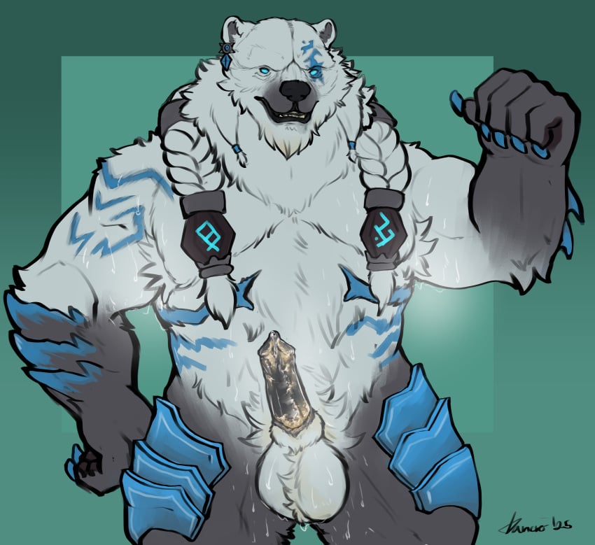 5_fingers absurd_res accessory animal_genitalia animal_penis anthro arm_tuft armor armpit_fetish armpit_focus armpit_hair armpit_musk armpit_showing armpit_tuft ball_tuft balls bear beard belly big_balls black_nose black_pawpads black_penis blue_claws blue_eyes bodily_fluids body_hair braided_hair cheek_tuft chest_tuft chin_tuft claws crotch_tuft danero dominant dominant_anthro dominant_male dripping ear_piercing ear_ring elbow_tuft erection eye_bags facial_hair facial_tuft finger_claws fingers fluffy flying_sweatdrops front_view fur fur_tuft genital_fluids genitals glowing glowing_eyes grey_body grey_fur hair hair_accessory hair_tie handpaw happy_trail head_tuft hi_res ice jewelry league_of_legends leaking_precum leg_tuft looking_at_viewer male male_anthro mammal markings multicolored_body multicolored_fur musclegut muscular muscular_anthro muscular_male musk musk_clouds musky_armpit musky_armpits musky_balls musky_body musky_penis navel neck_tuft no_pupils nude nude_anthro nude_male pawpads paws penis piercing polar_bear portrait precum precum_drip precum_on_penis precum_on_sheath precum_string presenting presenting_armpit presenting_balls presenting_body presenting_crotch presenting_genitalia presenting_penis presenting_sheath presenting_to_viewer pubes ring_piercing riot_games rune_markings runes scent sheath shoulder_tuft slightly_chubby slightly_chubby_anthro slightly_chubby_male small_eyes smegma smegma_dripping smegma_from_penis smegma_from_sheath smegma_in_sheath smegma_inside smegma_on_fur smegma_on_penis smegma_on_sheath smelly smelly_armpit smelly_armpits smelly_balls smelly_body smelly_penis solo sweat sweatdrop sweaty_armpit sweaty_arms sweaty_balls sweaty_belly sweaty_body sweaty_genitalia sweaty_legs sweaty_pecs sweaty_penis sweaty_thighs tattoo teeth tencent three-quarter_portrait tied_hair tuft two_tone_body two_tone_fur ursine volibear white_body white_fur