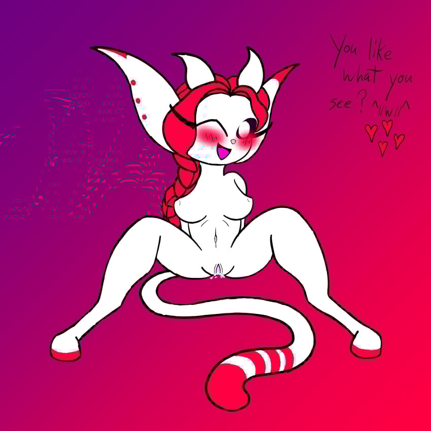 art_request big_breasts blush bodily_fluids breasts digital_drawing_(artwork) digital_media_(artwork) enjoying eyelashes female genital_fluids genitals guardian_spirit hair heart_symbol hi_res hooves jschase jschase_(artist) looking_at_viewer microsoft mostly_nude navel nude one_eye_closed open_mouth ori_(series) pussy pussy_juice_on_ground red_hair ringmaster sitting sitting_on_ground solo spread_legs spread_pussy spreading tail talking_to_viewer vaginal_fluids white_body wink winking_at_viewer xbox_game_studios