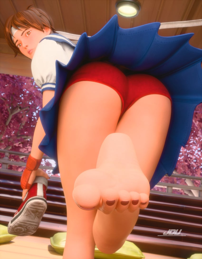 jdv kof presenting_ass presenting_feet sakura_kasugano tomboy