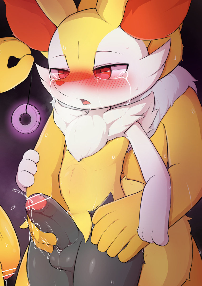 absurd_res anthro blush bodily_fluids braixen censored drooling faceless_character faceless_male femboy genitals group handjob hi_res hypno_(disambiguation) hypnosis male male/male mind_control nintendo nude open_mouth pendulum penile penis pokémon_(species) pokemon pokemon_(species) saliva sex simple_background sweat tears video_games yousan