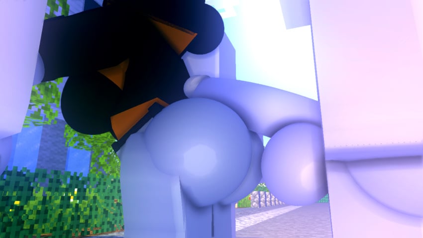 ass ass_focus black_hair black_skin cock cock_hungry dark-skinned_female ebony_(oc) grabbing_penis leggings mine-imator minecraft penis penis_grab penis_on_ass penis_on_butt penis_out ponytail pre_sex public sloppymr34_(artist)