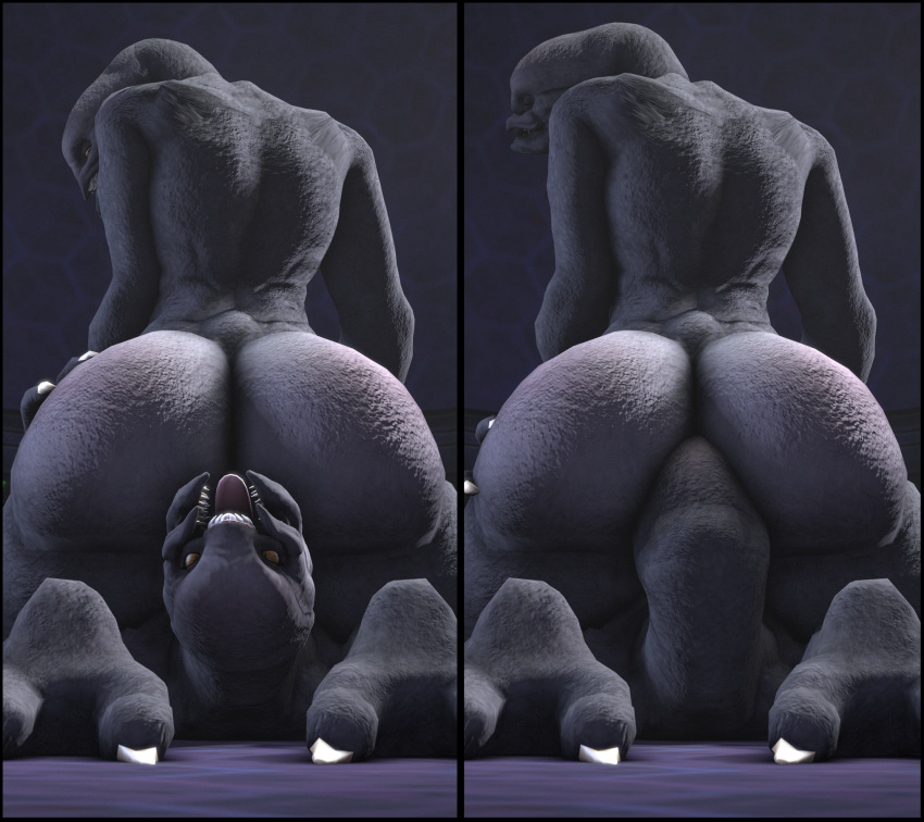 2boys 3d alien anthro anthro_on_anthro anthro_penetrated anthro_penetrating_anthro anus ass ass_eating big_ass big_butt cheap-wazoo deep_rimming facesitting fangs from_behind_position gay halo halo_(series) huge_butt humanoid humanoid_genitalia licking licking_ass long_tongue looking_at_another looking_at_partner looking_back male male/male male_anthro male_only nude rimjob rimming sangheili sex tongue