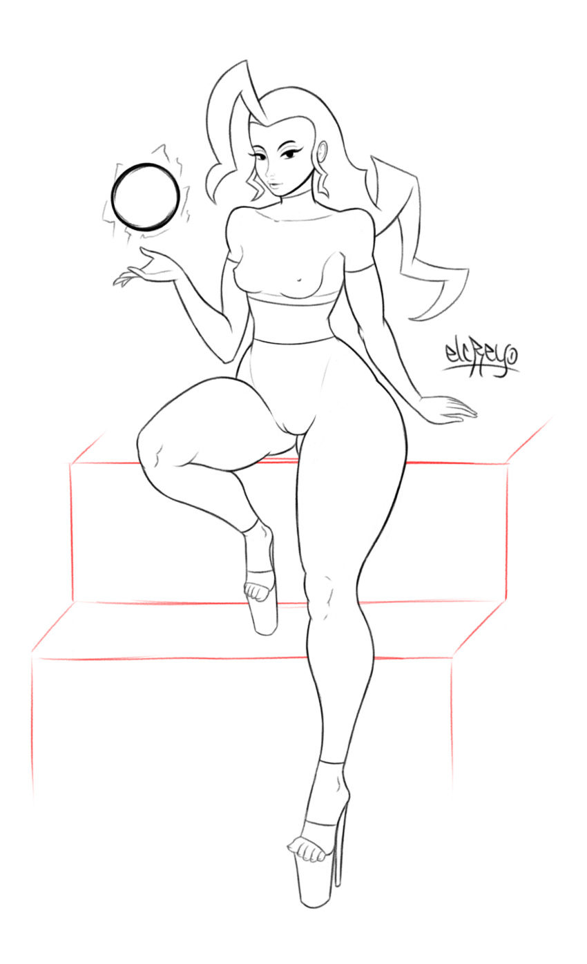 ass bimbo capcom elcreyo feet high_heels leggings line_art looking_at_viewer platform_footwear platform_heels rose_(street_fighter) simple_background sitting sketch small_breasts street_fighter thick_thighs tight_clothing wide_hips wip