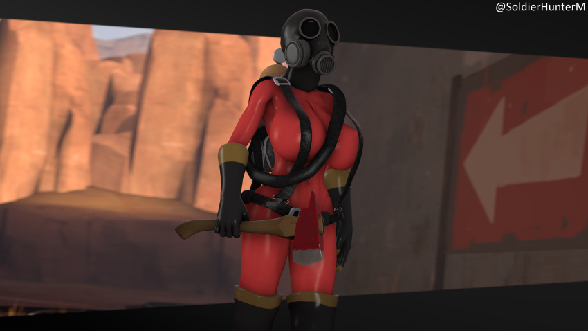 1girls 3d 3d_(artwork) axe big_breasts bodysuit boots breasts female female_only fempyro gas_mask gloves huge_breasts large_breasts no_nipples pyro pyro_(team_fortress_2) rule_63 sfm soldierhunterm solo_female source_filmmaker team_fortress team_fortress_2 thick valve weapon