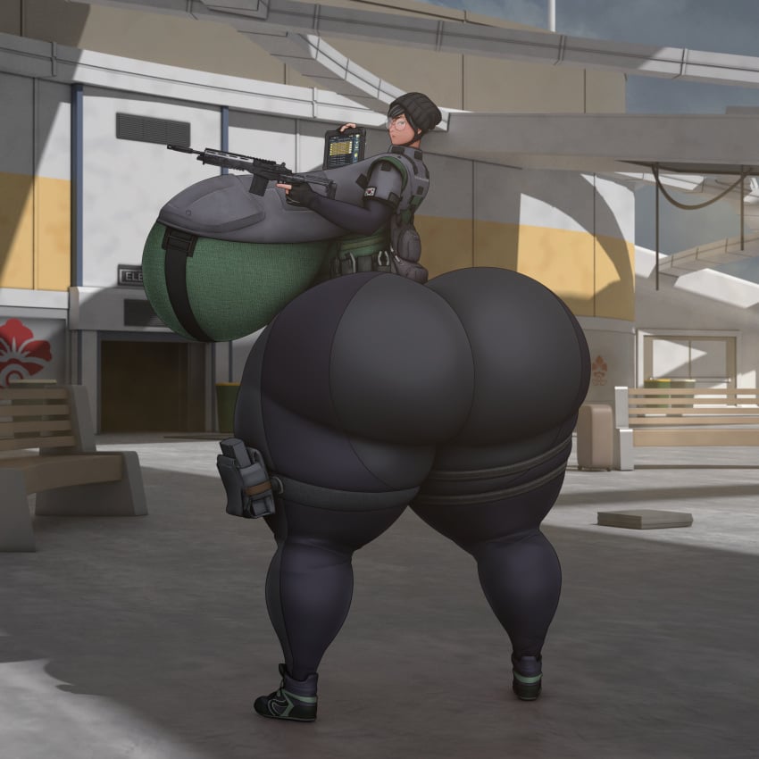 1girls ass ass_bigger_than_head big_ass big_breasts breasts breasts_bigger_than_head dat_ass dokkaebi_(rainbow_six) enormous_ass enormous_breasts female female_focus female_only gigantic_ass gigantic_breasts holding_object holding_weapon huge_ass huge_breasts hyper hyper_ass hyper_breasts large_ass large_breasts massive_ass massive_breasts rainbow_six rainbow_six_siege ranged_weapon solo someshittysketches standing thick_thighs tom_clancy weapon wide_hips