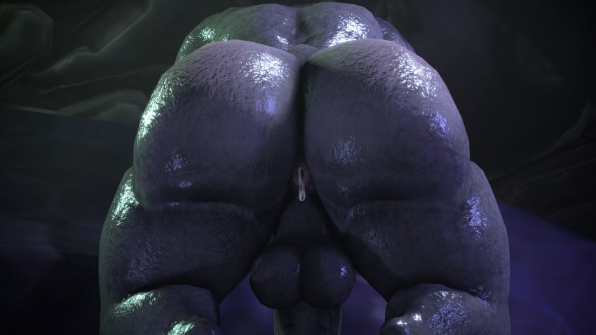 3d after_sex alien anthro anus ass balls bodily_fluids cheap-wazoo cum_in_ass cum_inside dick gay halo halo_(series) huge_butt humanoid humanoid_genitalia male male_anthro male_only male_sangheili_(halo) nude presenting_ass sangheili solo sweat