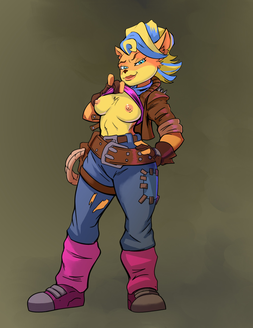 1girls anthro breasts crash_(series) female flashing_breasts hattonslayden nipples pirate_tawna tawna_bandicoot tawna_bandicoot_(crash_4) thick_thighs