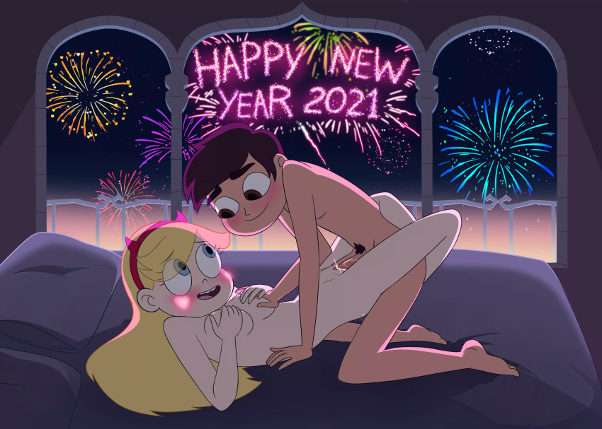 1boy 1girls 2021 after_sex after_vaginal bandana barefoot bedroom_sex blush closed_eyes cum cum_in_pussy cum_inside deep_penetration disney disney_channel disney_xd eyebrows_visible_through_hair fireworks full_body grabbing_breasts happy_new_year kissing leg_lock long_hair male marco_diaz missionary_position nude nude_female passionate penis pubes short_hair side_view star_butterfly star_vs_the_forces_of_evil teenage_couple thighs vaginal_penetration vicky76 wholesome