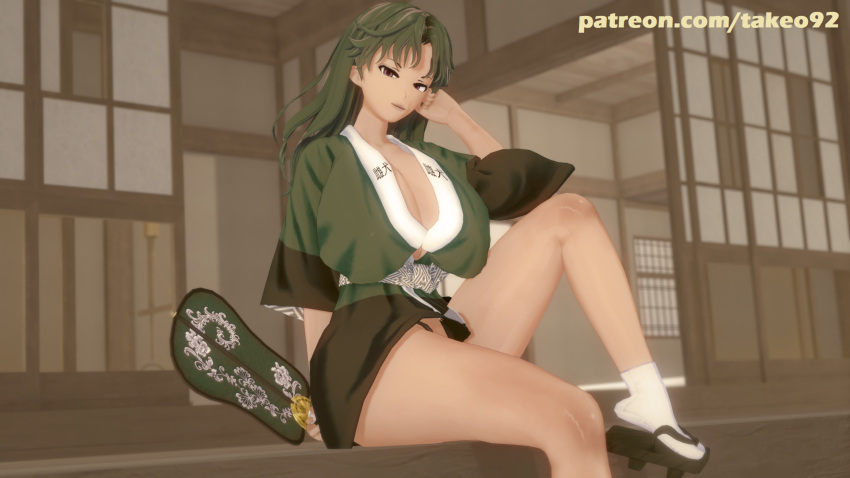 1girls 3d alternate_costume arm_behind_back big_ass big_breasts bishoujo_senshi_sailor_moon breasts_bigger_than_head cleavage clothing curvaceous curvy erect_nipples erect_nipples_under_clothes evening fat_ass female female_only geta green_hair hand_on_head huge_ass huge_breasts japanese_clothes japanese_clothing kimono koikatsu large_ass large_breasts leg_up looking_at_viewer loose_clothes mature mature_female nipples_visible_through_clothing pinup pinup_pose purple_eyes revealing_clothes seductive seductive_look setsuna_meiou sitting skimpy skimpy_clothes socks solo solo_female sunset tabi takeo92 text thick_thighs upskirt voluptuous wide_hips