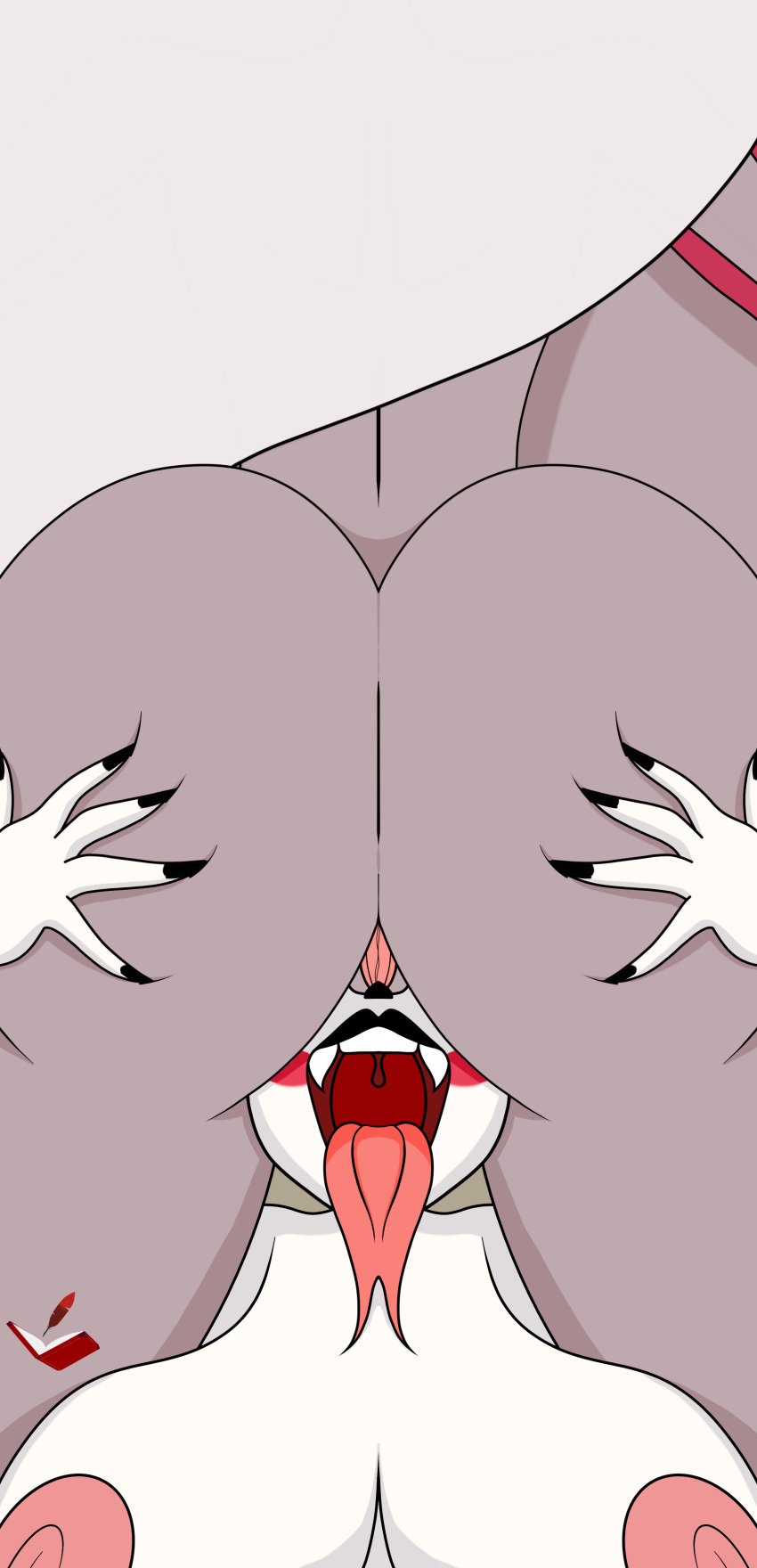 2girls ass ass_grab big_ass big_breasts black_lipstick black_nails charlie_morningstar_(hazbin_hotel) fangs forked_tongue grope hazbin_hotel multiple_girls nipples nose_in_pussy open_mouth phone_wallpaper pussy redquill07 straight_hair tongue_out vaggie_(hazbin_hotel) vivienne_medrano yuri