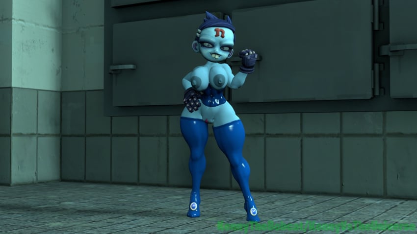 3d 3d_(artwork) artist_request big_hips crash_(series) huge_breasts kennythebobcat nina_cortex nipples nude_female small_waist