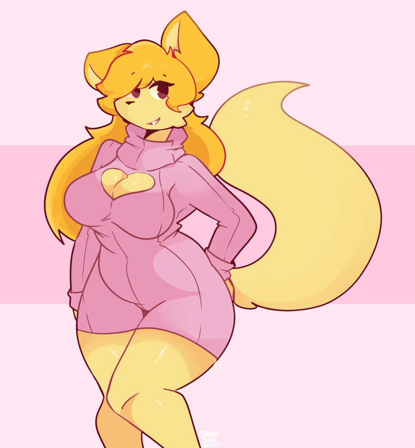 1girls big_breasts cleavage curves curvy_body curvy_female curvy_figure ellie_(musella) female female_only fluffy huge_hips large_hips large_thighs round_ass round_breasts slightly_chubby spaceysoda tagme thick_legs thick_thighs thin_waist wide_hips wide_thighs yellow_fur