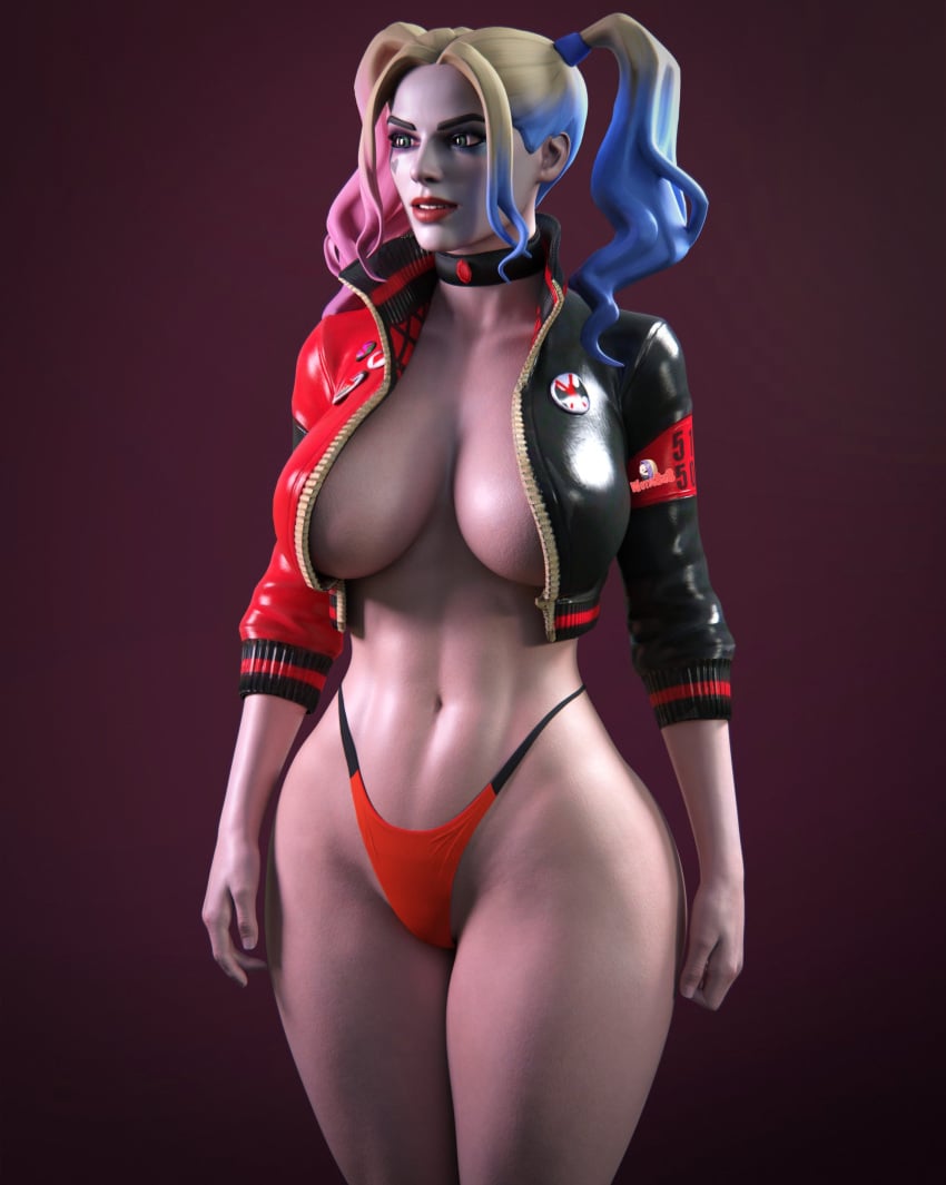 1girls 3d abs batman_(series) big_breasts blonde_hair blue_eyes blue_hair breasts child_bearing_hips dc dc_comics different_hair_color female female_only fortnite fortnite:_battle_royale g-string harley_quinn harley_quinn_(fortnite) high-waist_panties high-waisted_thong high_waisted_thong inner_sideboob jacket large_breasts long_hair no_bra open_shirt panties pigtails pink_hair red_g-string red_panties red_thong red_underwear revealing_clothes skimpy skimpy_clothes skimpy_panties slutty_outfit solo thick_thighs thong thong_panties tight_panties tight_thong twintails underwear white_hair wotm8h8